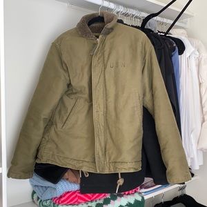 Authentic Navy Wool N-1 N1 Deck Jacket